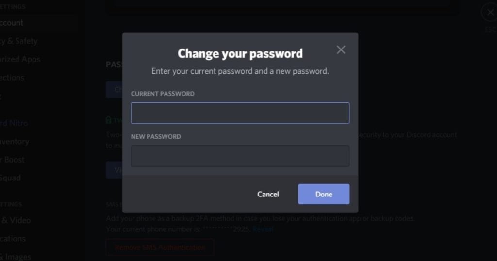 discord forgot password