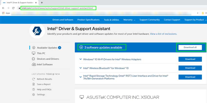 Intel Driver and Support Assistant