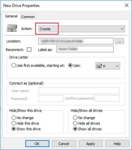 Create Option New Mapped Drive 264x300 