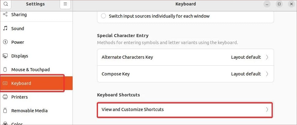 view-and-customize-shortcut