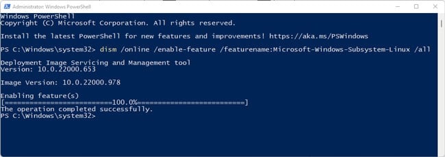 dism-enable-microsoft-windows-subsystem-linux