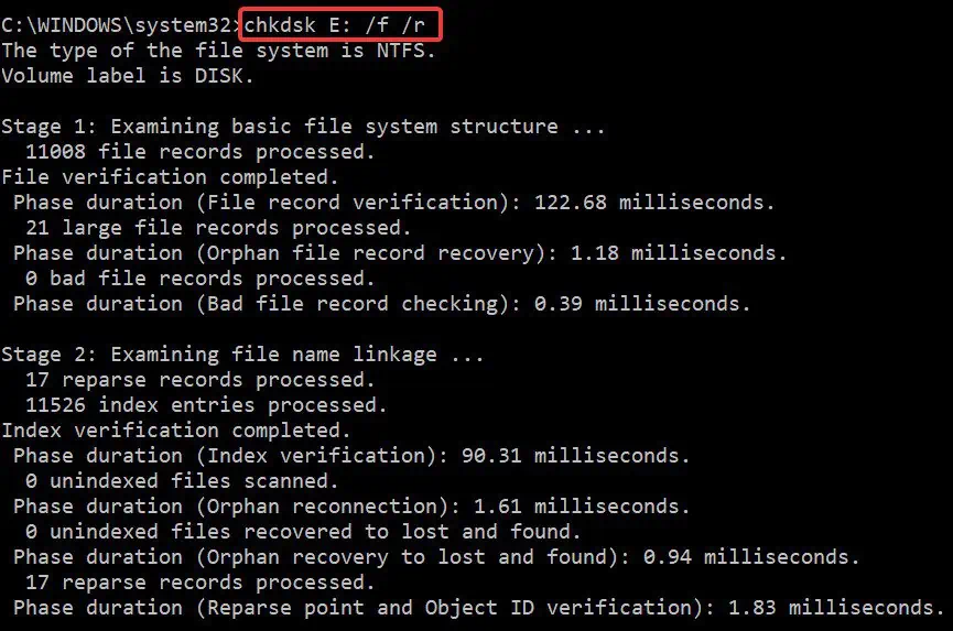 chkdsk-scan