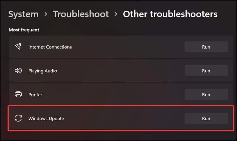 run-windows-troubleshoooter