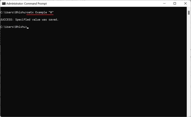 setx command in command prompt