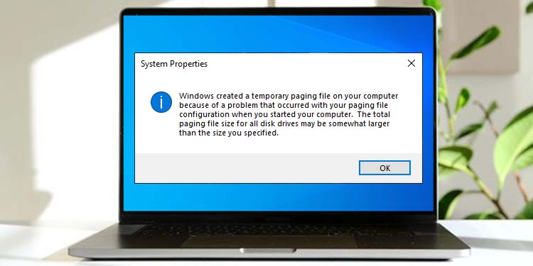 Windows created a temporary paging file on your computer because что делать