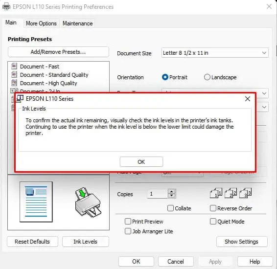 ink-level-prompt-in-epson-printer