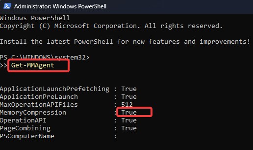 memory compression status