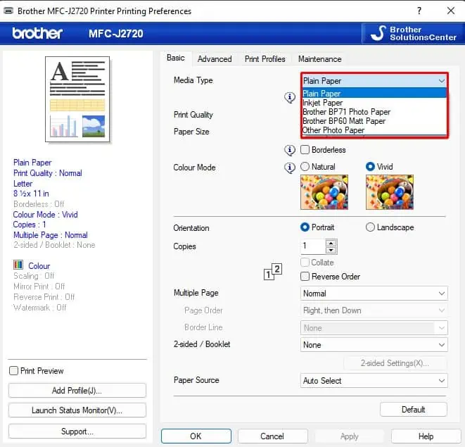 paper-type-in-brother-printer