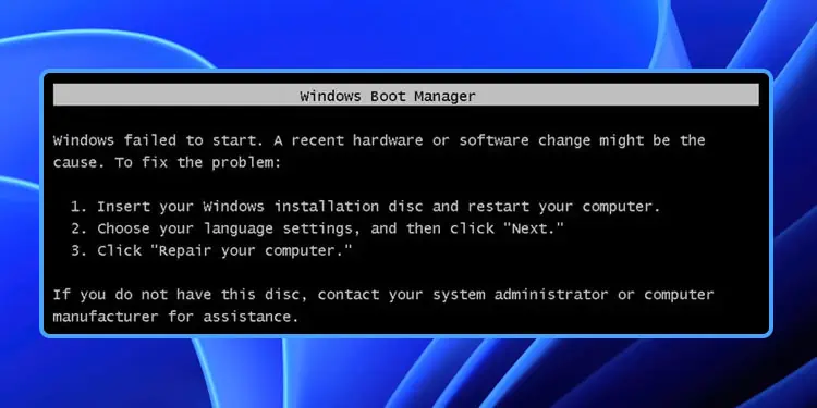 Fixed: Windows Failed to Start A Recent Hardware or Software Change Might Be The Cause