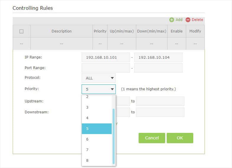 setting priority in controlling rules