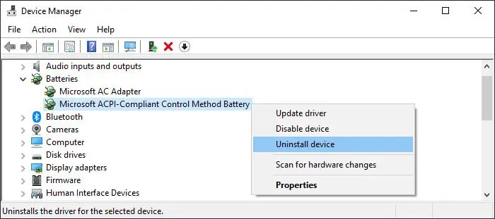 uninstall-battery-driver-lenovo-plugged-in-not-charging