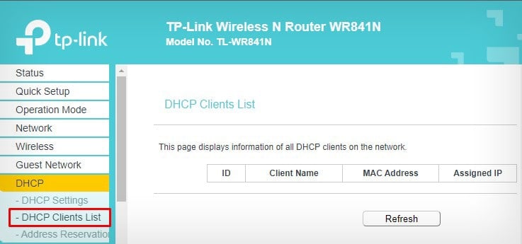 dhcp-client-list-опция