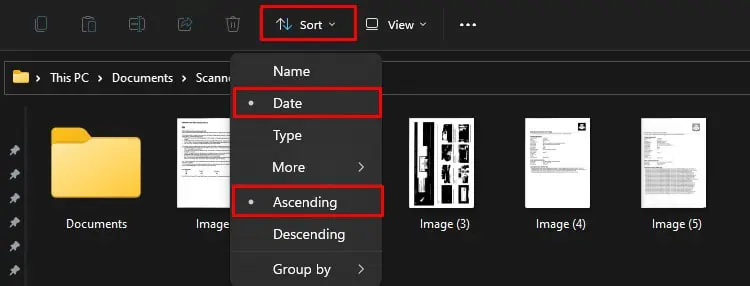 sort-date-ascending