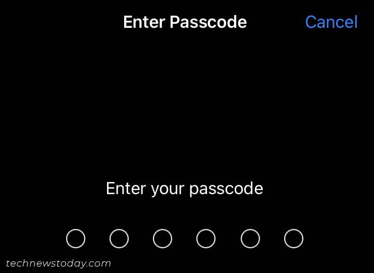 enter passcode to compelte network reset