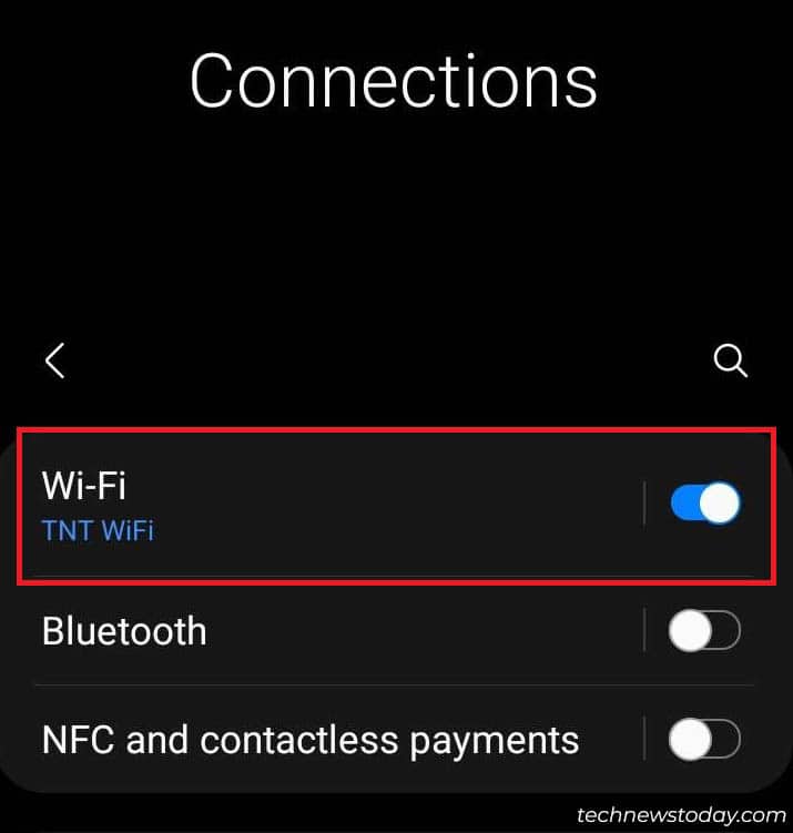 selecting wifi in android
