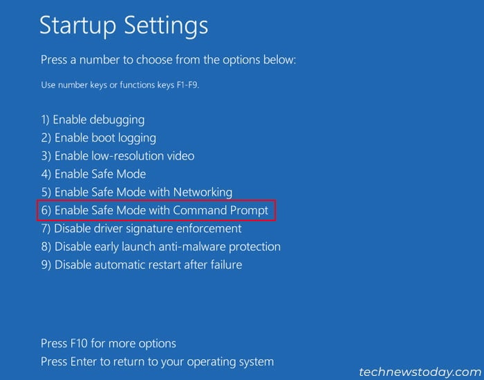 startup-settings-f6-or-6-enable-safe-mode-with-command-prompt