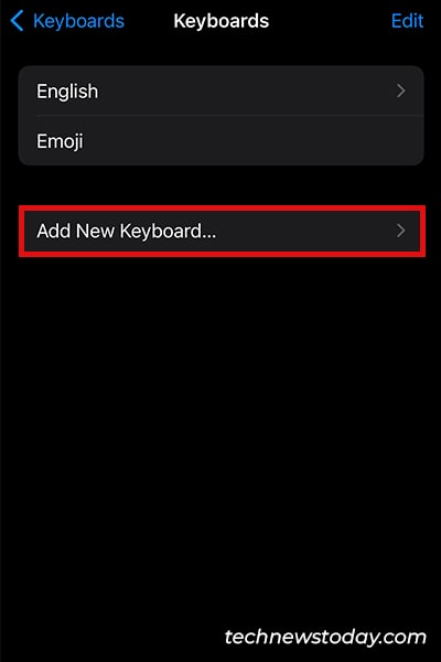 Add New Keyboard iPhone