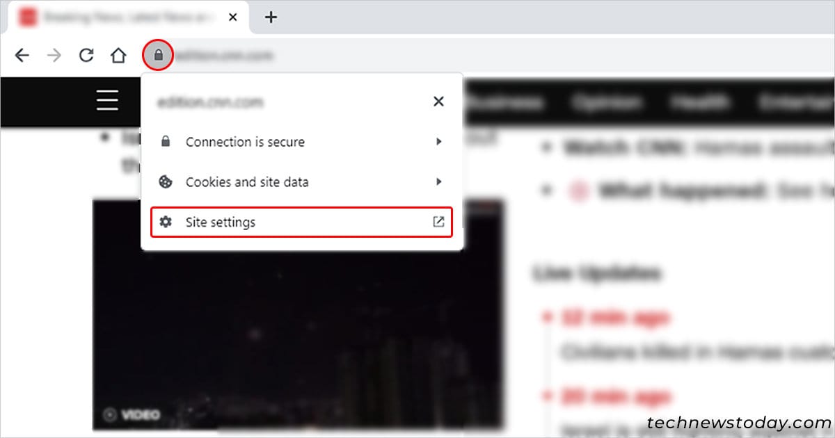 Click-lock-icon-to-Open-site-settings