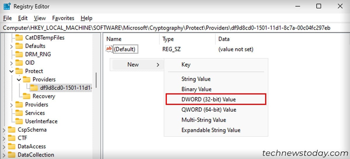 registry-microsoft-cryptography-providers-new-dword