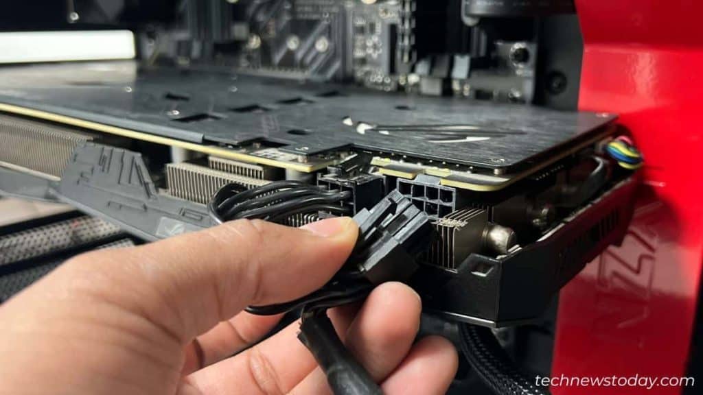make sure pcie cable is properly connected