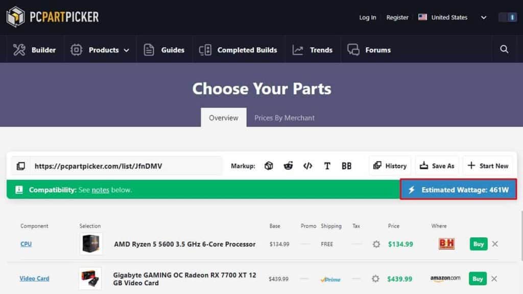 know how much power your pc needs using pcpartpicker