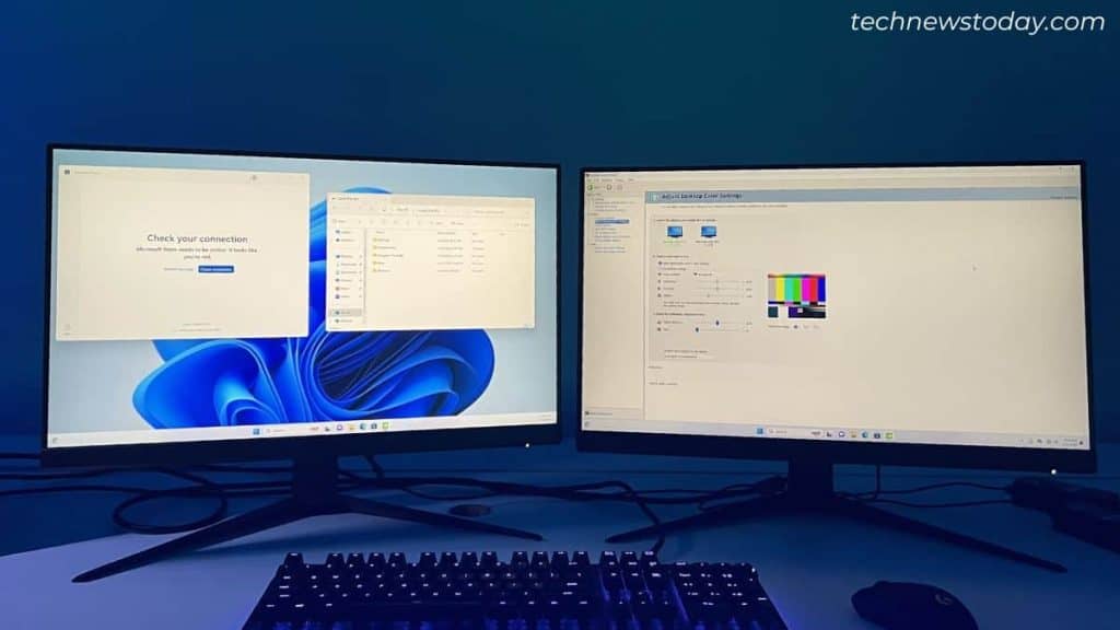 running multiple windows in two monitors